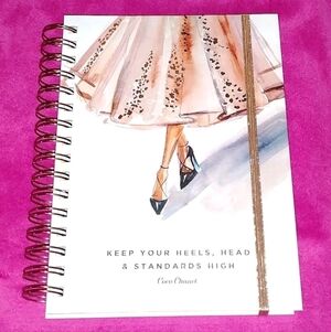 Coco Chanel Quote Keep Heels Designer Lined Diary Journal Notebook With Closure